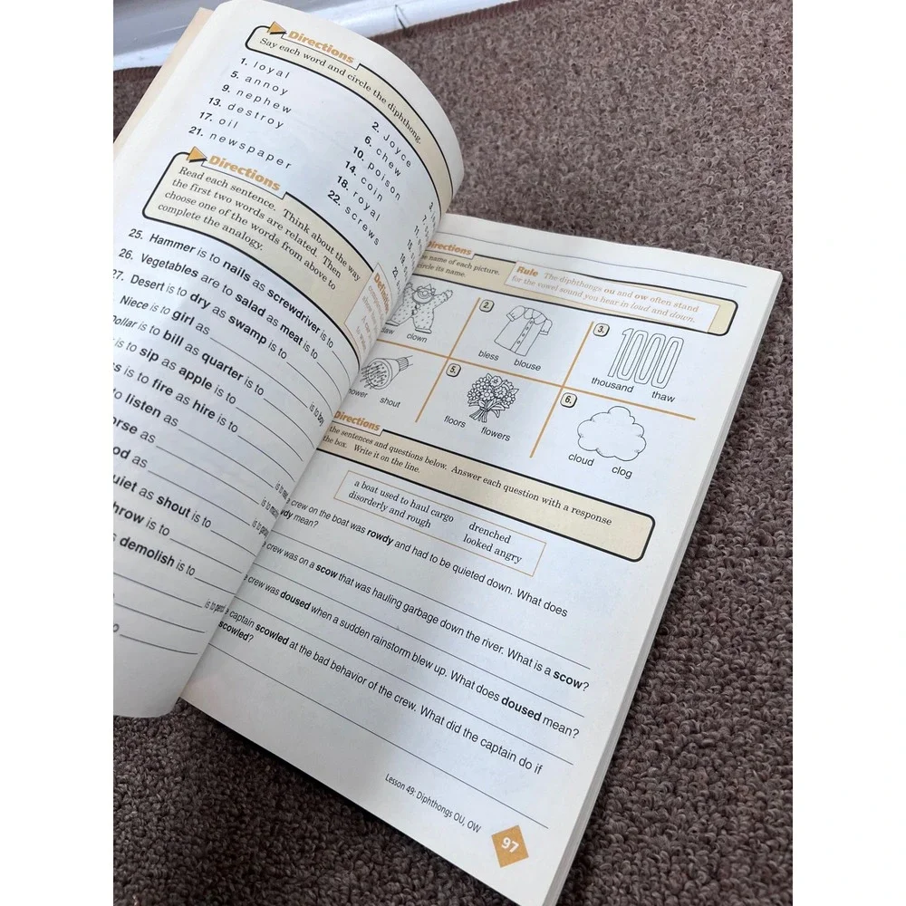 Modern Curriculum Press Word Study Workbook Level D Brown Plaid Good Preowned